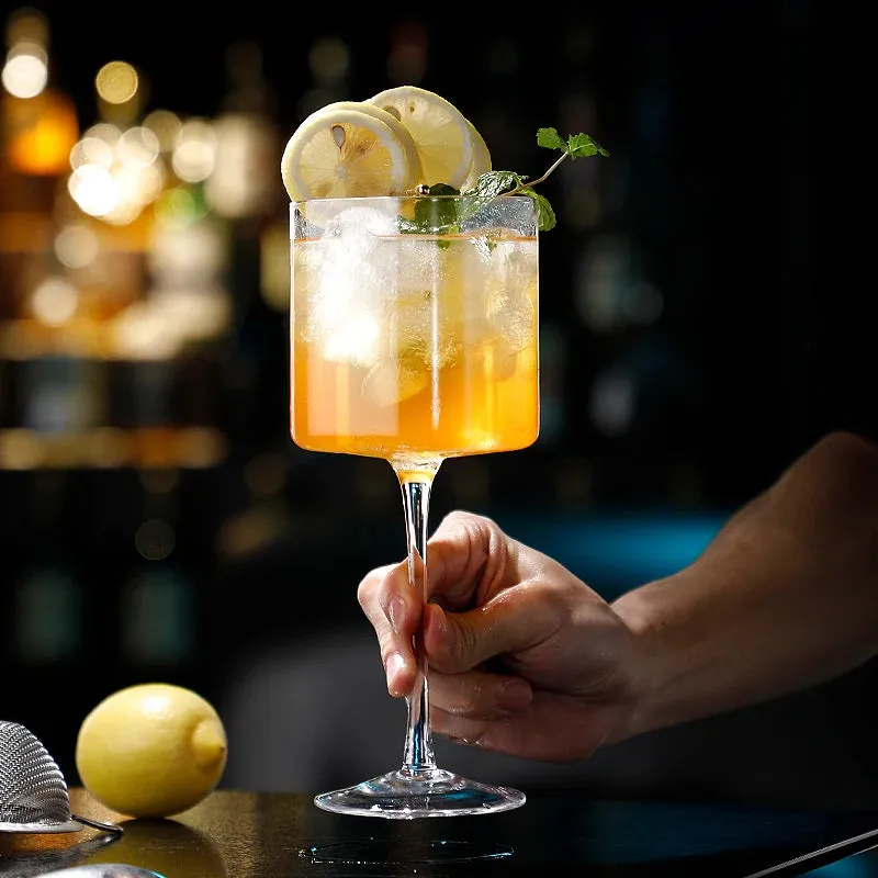 Bar Dedicated vierkant cocktailglas op hoge voet 1 stuk