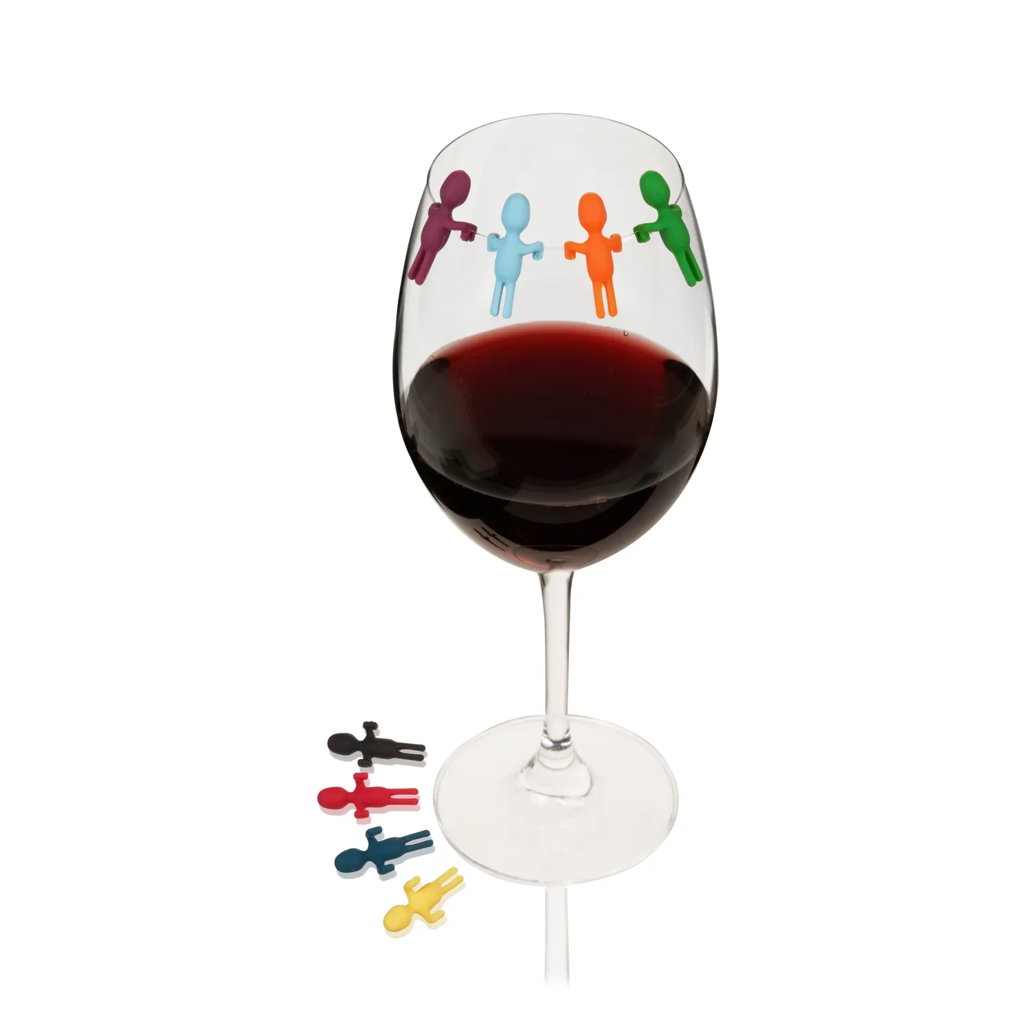 Innovine Serve Wine Charms wijnglasmarkers set van 8 siliconen
