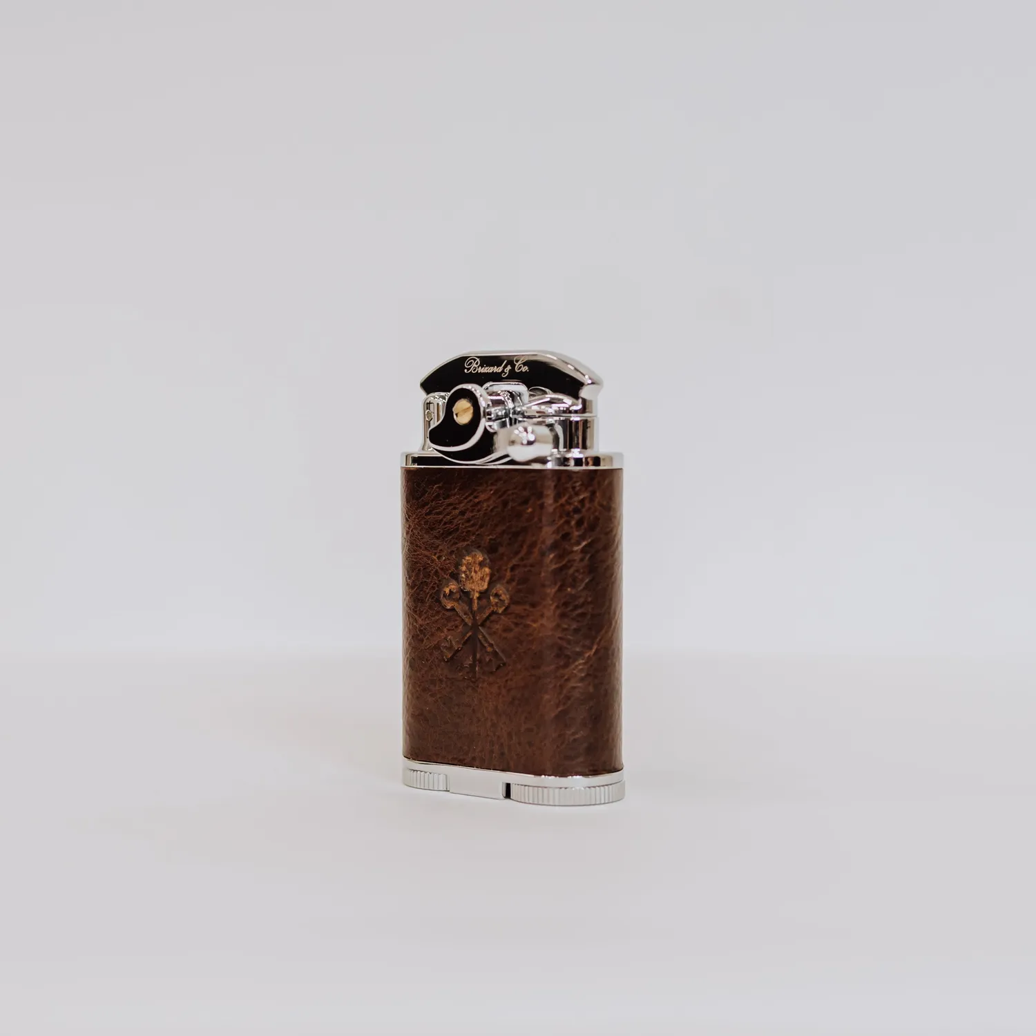 Pappy & Company Custom Table Lighter Gatsby tafelaansteker antiek zadelbruin leer