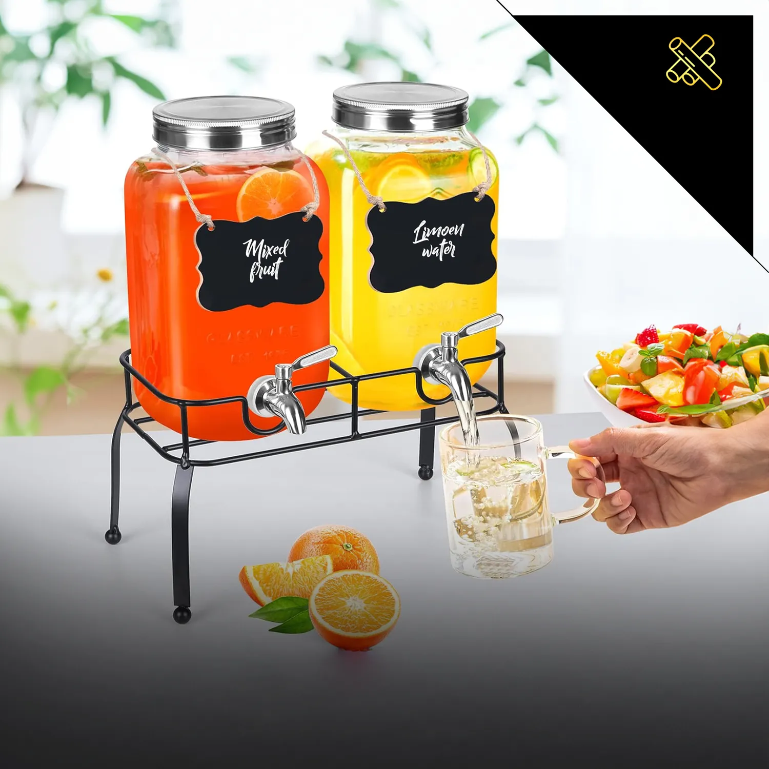 Bar Dedicated drankdispenser 4L set van 2 met kraan