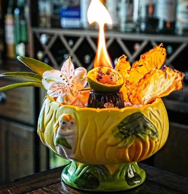 Amehla Scorpion Bowl tiki bowl 32 oz handbeschilderd keramiek