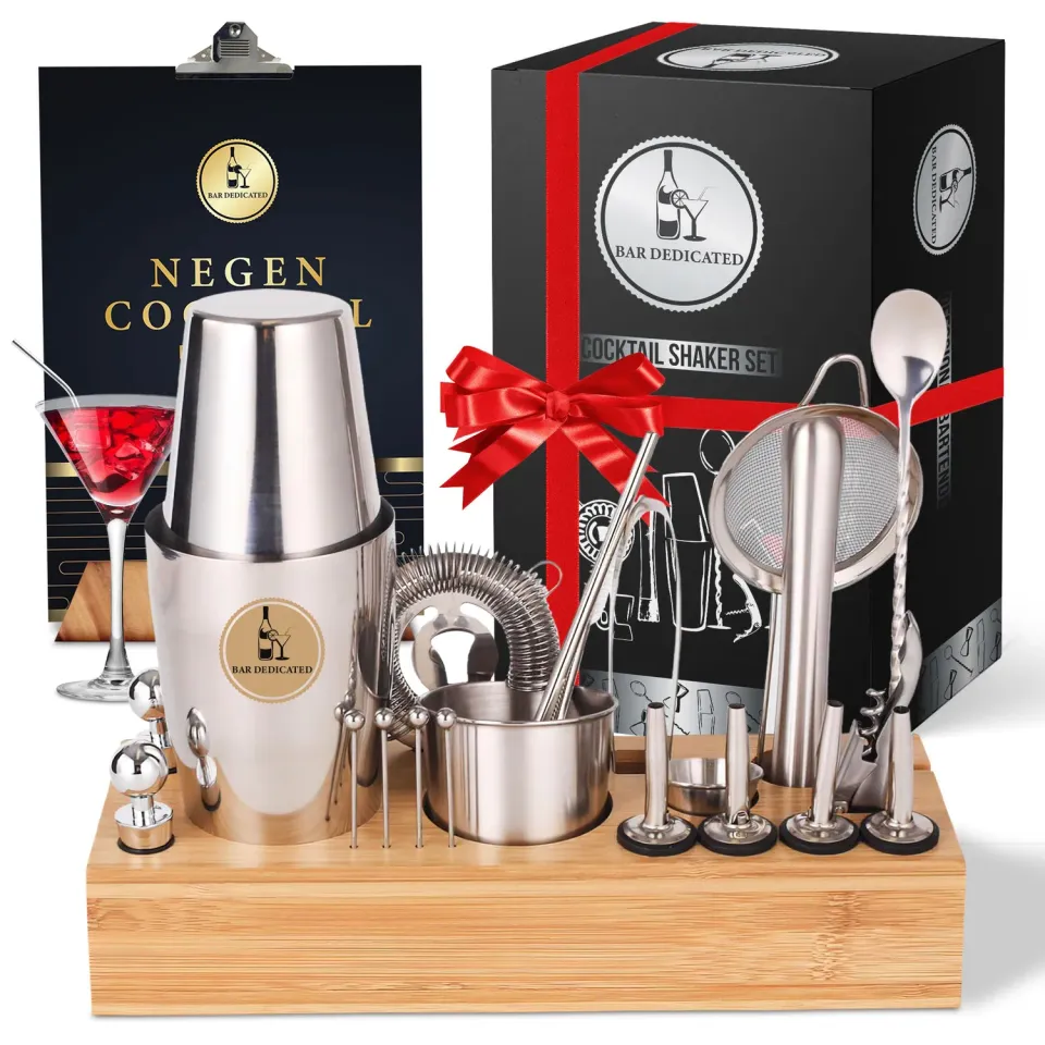 Bar Dedicated Silver 23-delige cocktailset met standaard