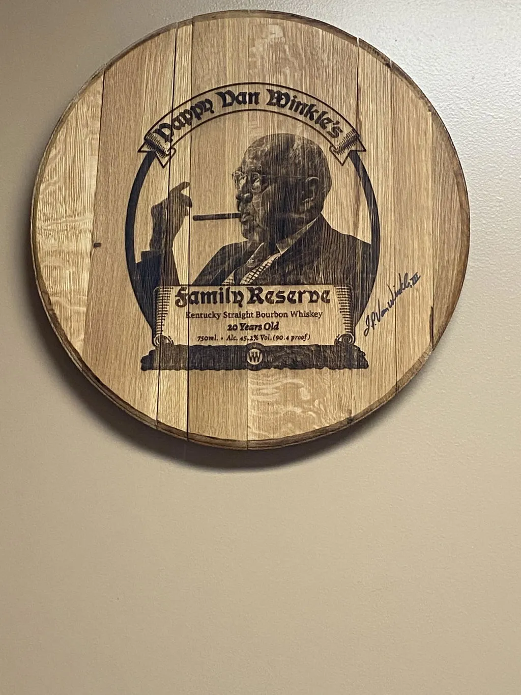 Pappy Van Winkle vatdeksel eikenhout limited edition