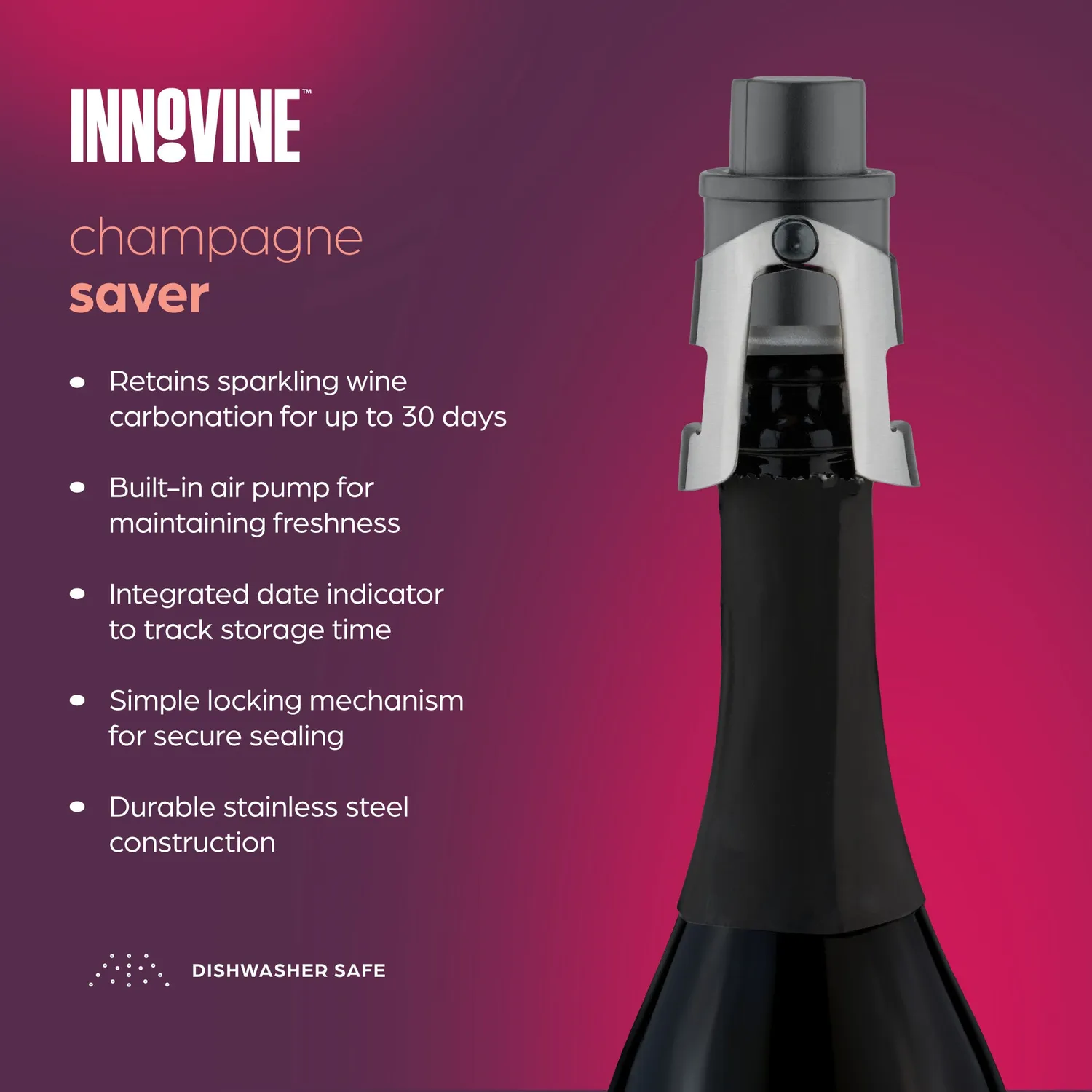 Innovine Save Champagne Saver champagnestop graphite