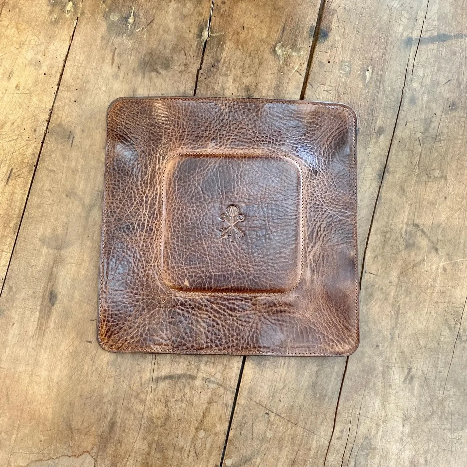 Pappy & Company Custom Leather Valet Tray leren opbergschaal antiek zadel