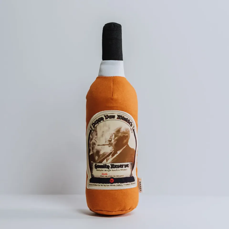 Pappy Van Winkle Pappy Bottle Canvas Dog Toy hondenspeelgoed 12 stuks met pieper