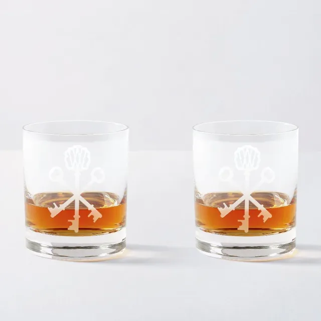 Pappy Van Winkle Key-etched Crystal Old Fashioned glazen set van 2