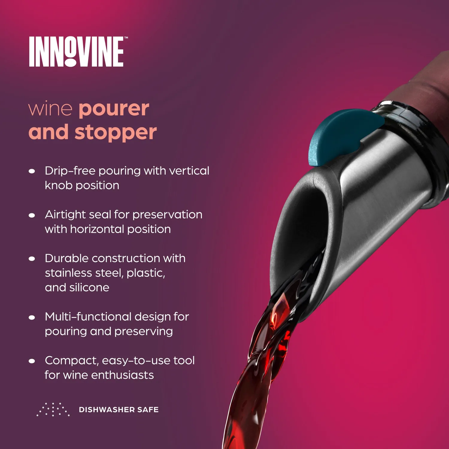 Innovine Save Wine Pourer schenker stop rvs