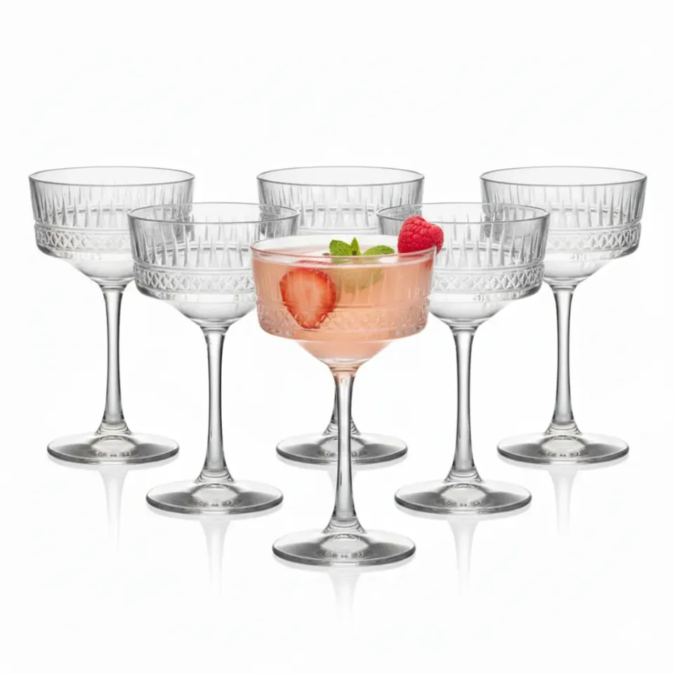 Bar Dedicated martini cocktailglazen 350 ml set van 6 reliëf