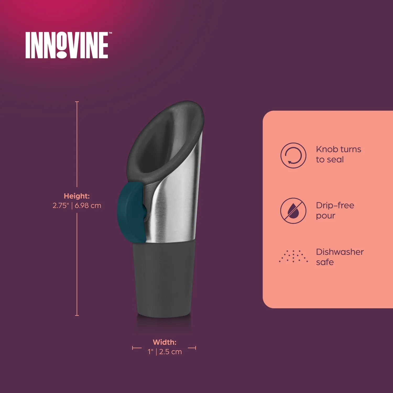 Innovine Save Wine Pourer schenker stop rvs