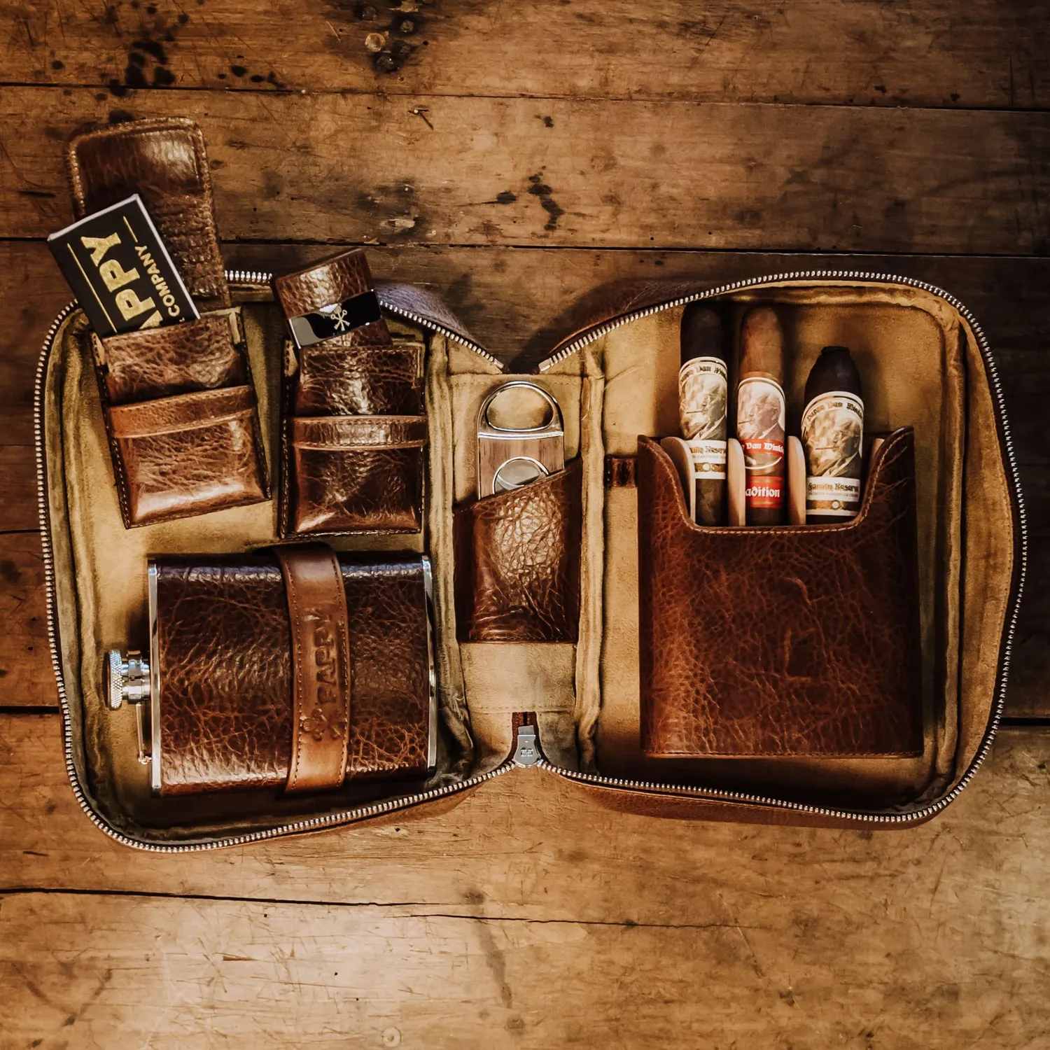 Pappy Van Winkle Havana sigarenetui leer 5 sigaren