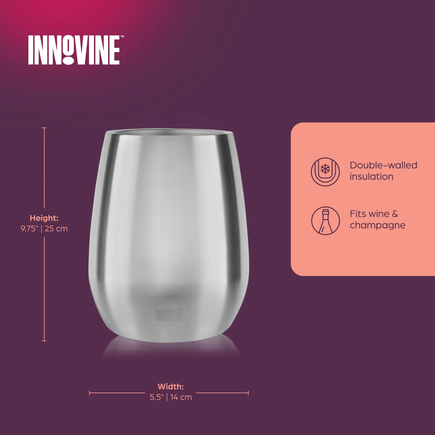 Innovine Chill wijnkoeler emmer rvs dubbelwandig