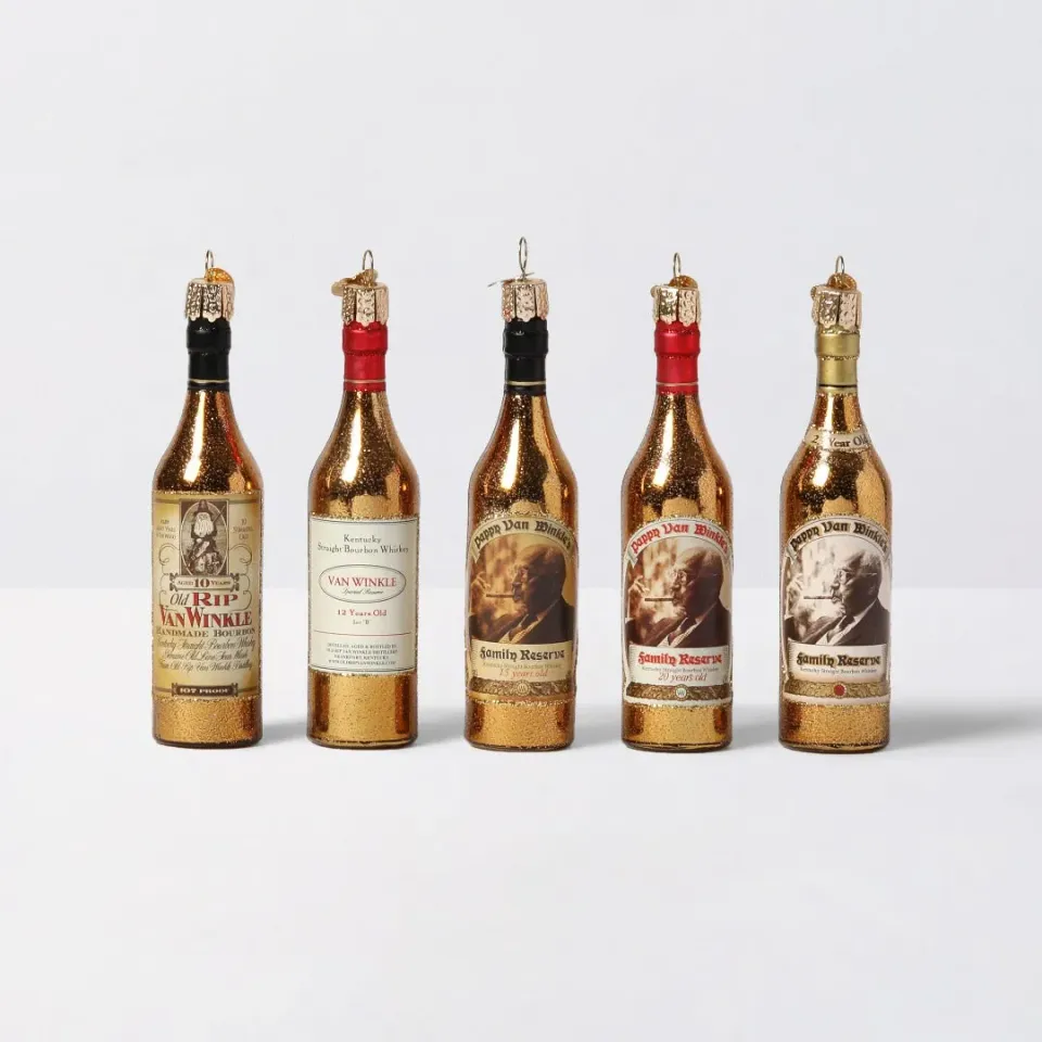 Pappy Van Winkle Custom kerstornament glas set van 5 duo